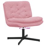 vidaXL Fauteuil relaxant pivotant Rose 63 x 75 x 76 cm Velours