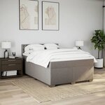 vidaXL Sommier à lattes de lit avec matelas Taupe 160x200 cm Tissu