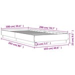 vidaXL Cadre de lit sans matelas chêne fumé 100x200 cm bois ingénierie