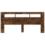 vidaXL Tête de lit à LED chêne fumé 220x18 5x103 5cm bois d'ingénierie