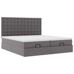 vidaXL Lit ottoman avec matelas & LED Gris 160x200cm similicuir