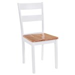 vidaXL Chaises à manger lot de 2 blanc bois hévéa massif