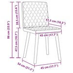 vidaXL Chaises à manger lot de 6 crème tissu
