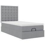 vidaXL Cadre de lit ottoman et matelas gris clair 90x190 cm tissu