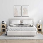 vidaXL Table de chevet 2 Pièces Chêne Sonoma 29 5 x 35 x 50 cm