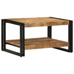 vidaXL Table basse 70x50x38 cm bois de manguier massif brut