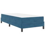 vidaXL Lit boxspring avec matelas Bleu foncé 80 x 220 cm Velours