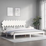 vidaXL Cadre de lit sans matelas blanc 200x200 cm bois massif de pin
