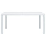 vidaXL Table de jardin Blanc 150x90x72 cm Plastique Aspect de rotin