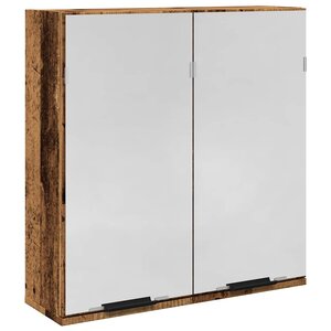 vidaXL Armoire à miroir de salle de bain vieux bois 64x20x66 5 cm