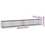 vidaXL Panier gabion avec couvercle 400x50x50 cm fer galvanisé