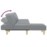 vidaXL Canapé-lit en forme de L gris clair 255x140x70 cm tissu