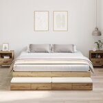 vidaXL Cadre de lit de rangement Chêne artisan 200x200 cm