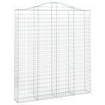 vidaXL Paniers à gabions arqués 2 Pièces 200x30x220/240 cm fer galvanisé