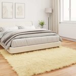 vidaXL Tapis en fausse Tafalla Crème 240 x 240 cm Polyester