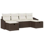 vidaXL Ensemble de canapé de jardin 6 Pièces Marron 55 x 62 x 69 cm