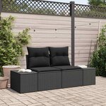 vidaXL Canapé de jardin avec coussin Noir 123 x 62 x 69 cm polyrotin