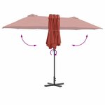 vidaXL Parasol de jardin Couleur terre cuite 370 x 197 x 239 cm
