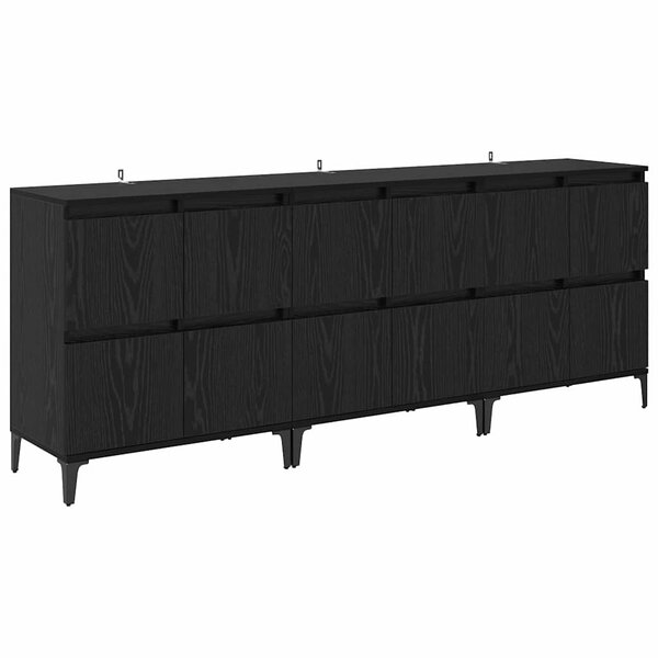 vidaXL Buffets 3 Pièces Chêne noir 60 x 35 x 70 cm Bois d'ingénierie