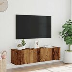 vidaXL Meuble TV mural vieux bois 120x30x30 cm bois d'ingénierie
