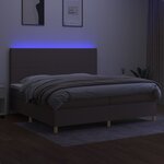 vidaXL Sommier à lattes de lit et matelas et LED Taupe 200x200cm Tissu