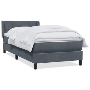 vidaXL Sommier à lattes de lit et matelas gris foncé 100x210cm velours