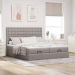 VidaXL Cadre de lit ottoman avec matelas taupe 160x200 cm tissu
