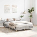 vidaXL Cadre de lit sans matelas gris béton 140x190 cm bois ingénierie