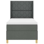 vidaXL Lit à ressorts avec matelas Gris foncé 100 x 200 cm tissu