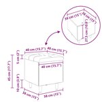 vidaXL Ottoman avec rangement Gris foncé 40 x 40 x 45 cm tissu