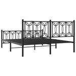 vidaXL Cadre de lit métal sans matelas avec pied de lit noir 150x200cm