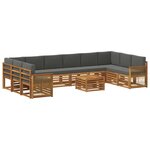 vidaXL Ensemble de canapés d'extérieur 8 pc Naturel et Anthracite