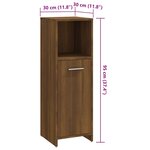 vidaXL Armoire de bain Chêne marron 30x30x95 cm Bois d'ingénierie