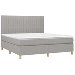 vidaXL Sommier à lattes de lit avec matelas Gris clair 180x200cm Tissu