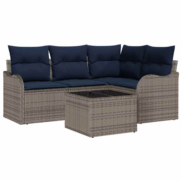 vidaXL Ensemble de canapé de jardin Gris polyrotin