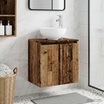 vidaXL Vanité de lavabo mural Bois ancien 49 5 x 41 x 64 5 cm