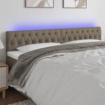vidaXL Tête de lit à LED Taupe 180x7x78/88 cm Tissu