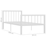 vidaXL Cadre de lit Blanc Métal 90 x 200 cm