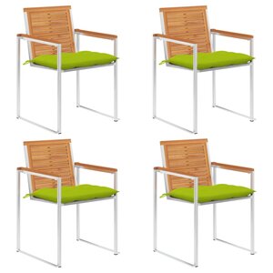 vidaXL Chaises de jardin lot de 4 avec coussins Bois d'acacia massif