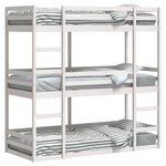 vidaXL Lit superposé triple sans matelas 80x200 cm bois de pin massif