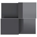 vidaXL Tables basses 2 Pièces gris brillant bois d'ingénierie