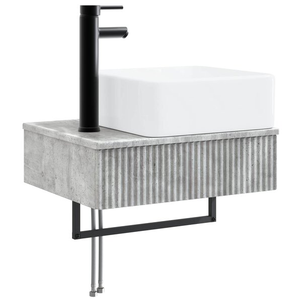 vidaXL Basin de lavage mural Gris béton 50 x 41 x 39 cm
