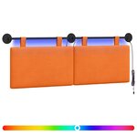 vidaXL Tête de lit suspendue Orange Tissu en velours côtelé