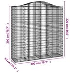 vidaXL Paniers à gabions arqués 3 Pièces 200x50x200/220 cm Fer galvanisé