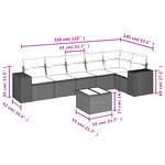 vidaXL Salon de jardin avec coussins 7 Pièces beige résine tressée