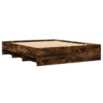 vidaXL Cadre de lit chêne fumé 160x200 cm bois d'ingénierie