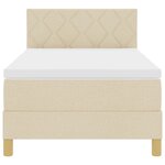 vidaXL Lit à ressorts avec matelas crème 90x190 cm tissu