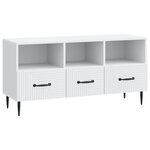 vidaXL Meuble TV Blanc 102 x 34 5 x 50 cm Bois d'ingénierie