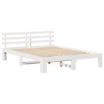 vidaXL Cadre de lit avec tête de lit Blanc 160 x 200 cm Pin massif