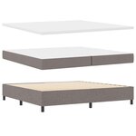 vidaXL Lit à ressorts avec matelas avec LED Taupe 200 x 200 cm tissu